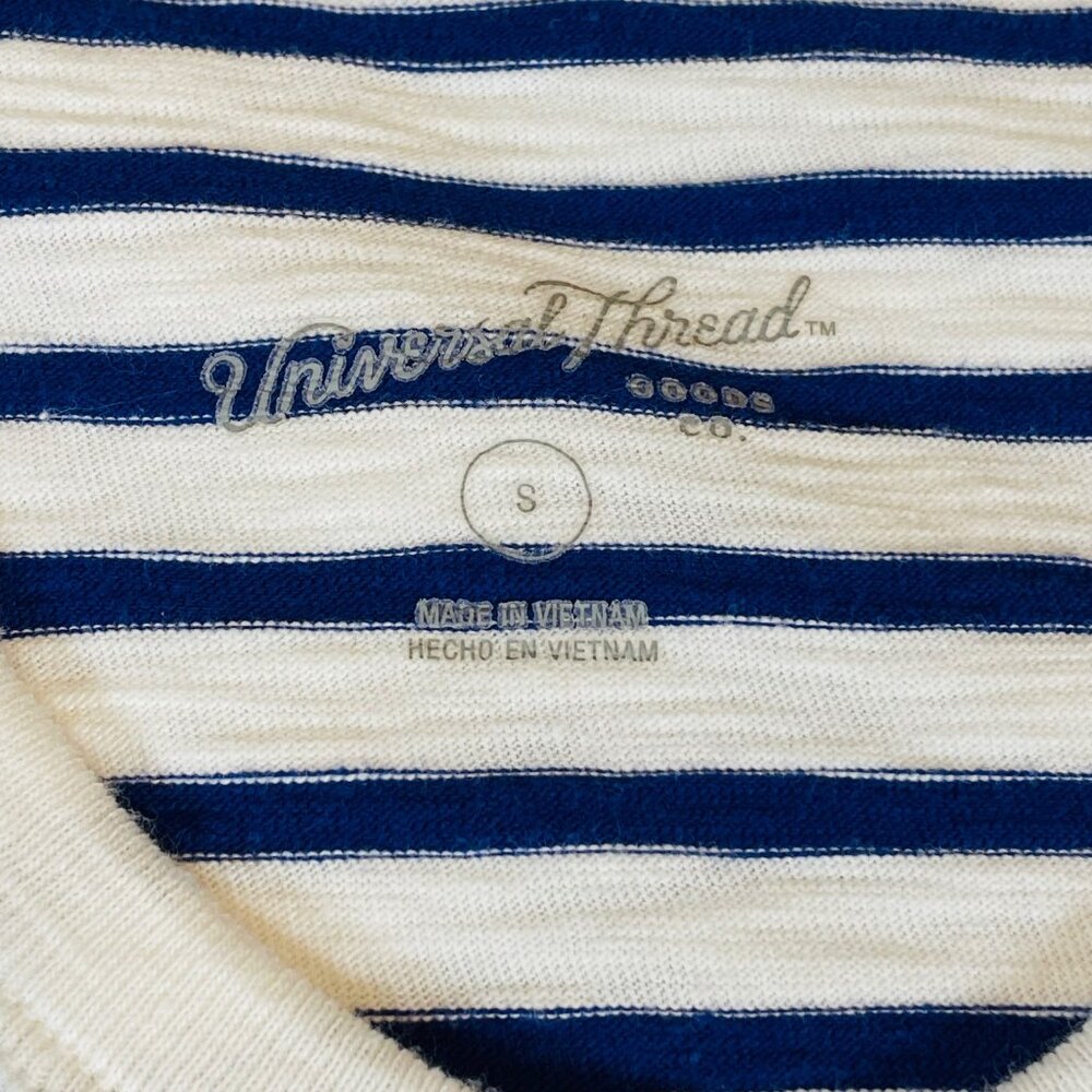 Striped Navy & White V-Neck T-Shirt Dress Women’s Small S By Universal Thread - Picture 6 of 7
